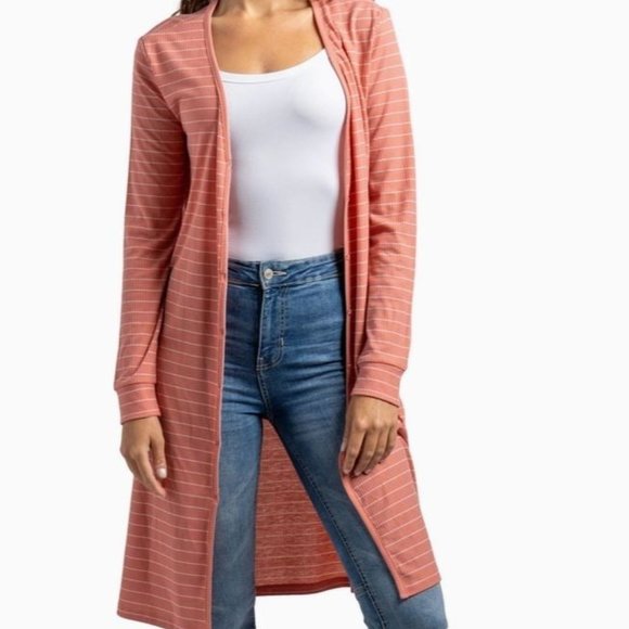 Coastal Cardigan CORAL - Picture 1 of 2